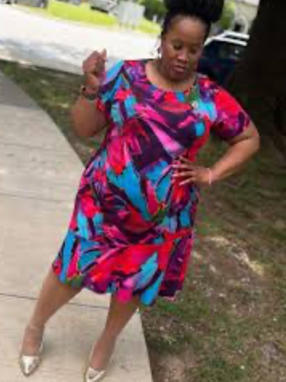 Vtg Violet b Art To Wear Paint Splash Abstract Dress